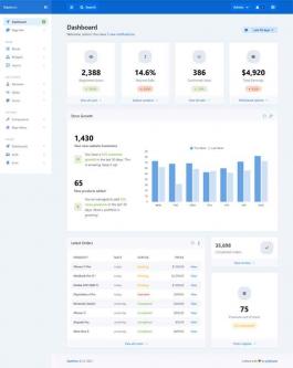 Dashmix Bootstrap4后台开发框架模板(蓝色)
